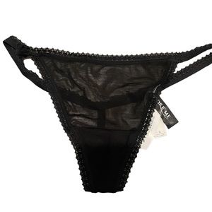 Adore Me Black Thong Size Small NTW